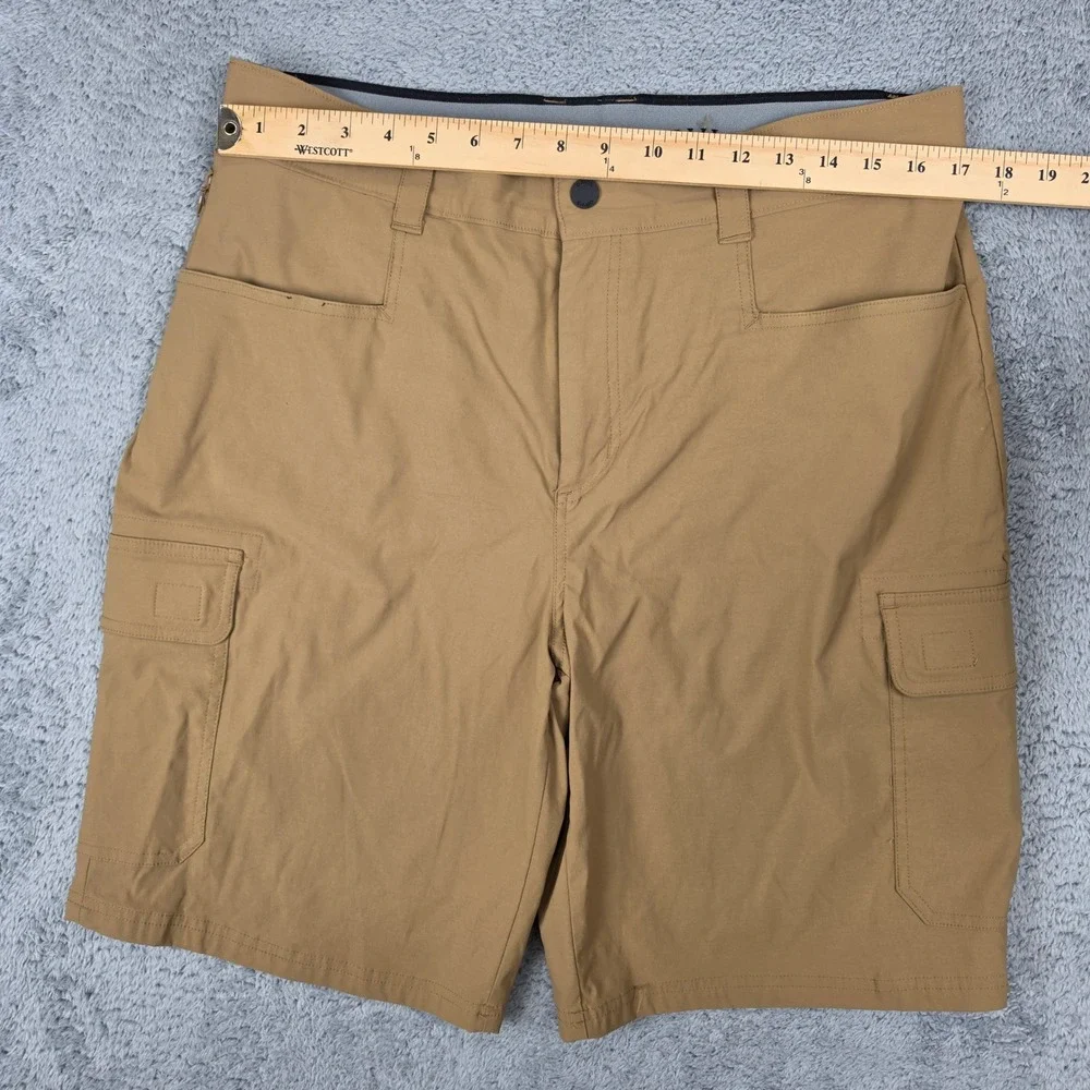 Orvis Cargo Shorts Mens 34 Grey Tan Lot of 2 Stretch Hiking Outdoor Utility Belt